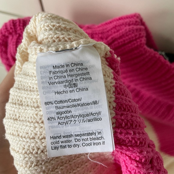 J CREW pink and cream mock neck sweater - Picture 3 of 4